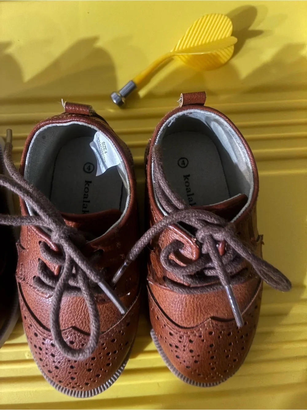Two pairs Koala kids Classic Brown Kids Dress Shoes with Lace-Up Closure